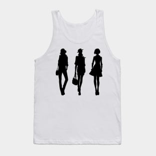 Silhouette of fashion girls Tank Top
